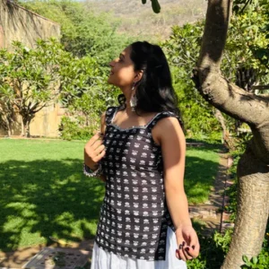 Kamli Kurti (Black & White) - Midnight Lotus Tales